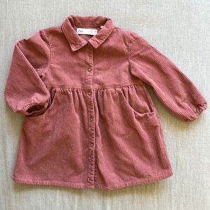 Zara Baby 2-3 years corduroy snap front dress